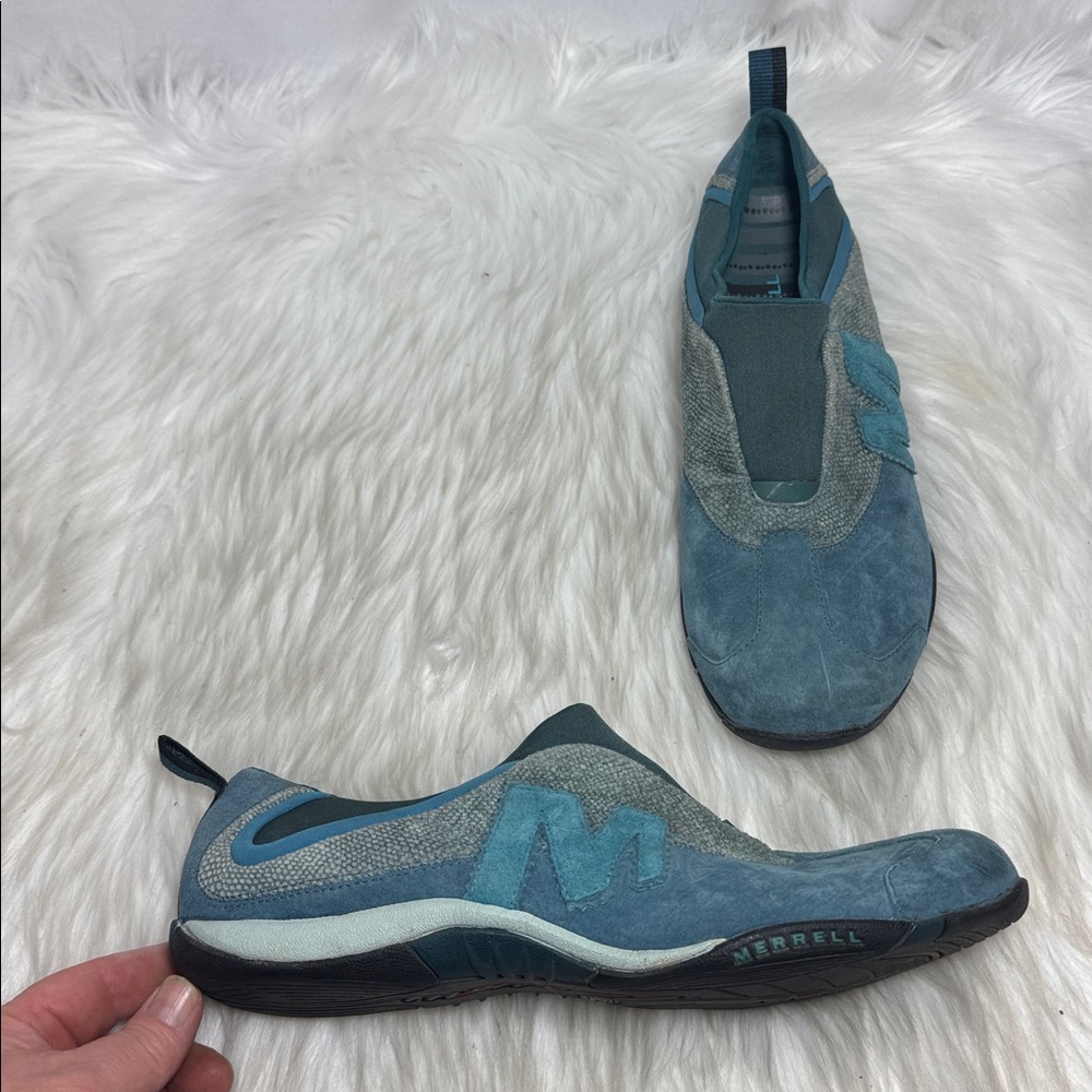 Merrell Women's Paloma Blizzard Blue Suede Slip On Performance Shoes Sz 10